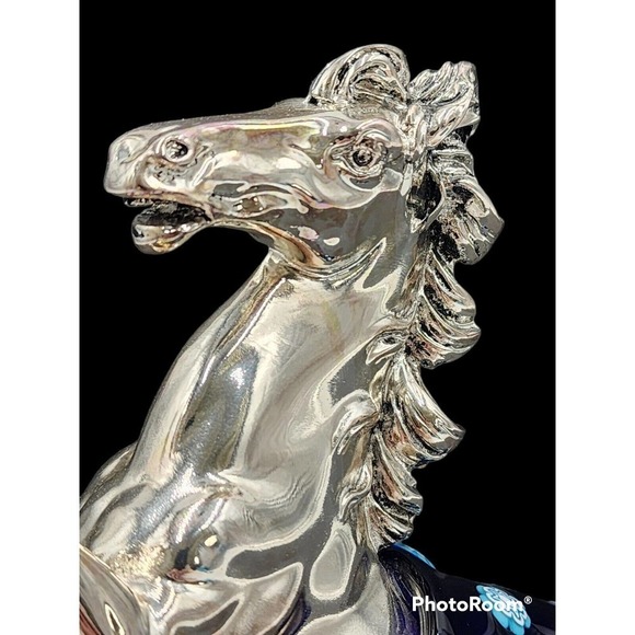 Ponte Vecchio Firenze Electro-Formed Silver Horse Glass Saddle Made in Italy - Picture 10 of 11